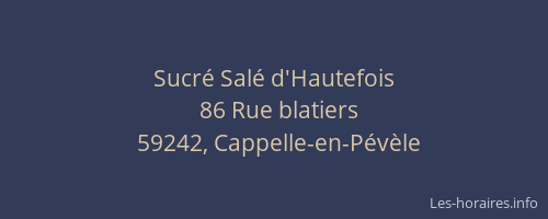 Sucré Salé d'Hautefois