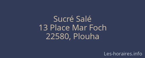 Sucré Salé