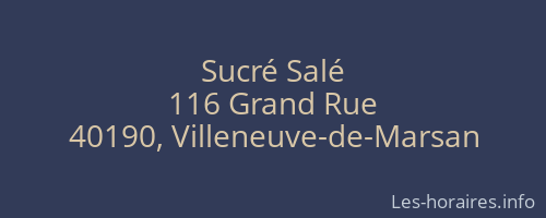 Sucré Salé