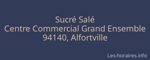 Sucré Salé