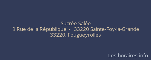 Sucrée Salée