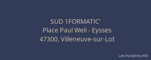 SUD 1FORMATIC'
