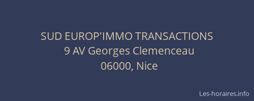 SUD EUROP'IMMO TRANSACTIONS