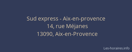 Sud express - Aix-en-provence