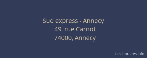 Sud express - Annecy