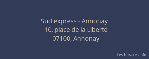 Sud express - Annonay