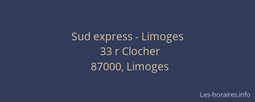 Sud express - Limoges