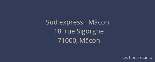 Sud express - Mâcon