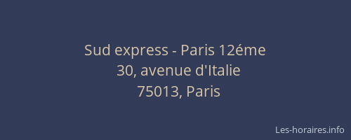 Sud express - Paris 12éme