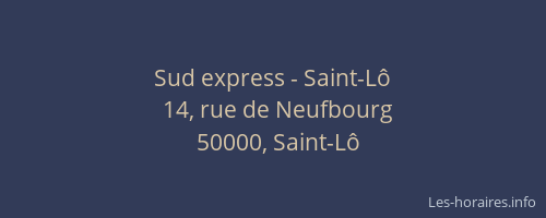 Sud express - Saint-L&ocirc;