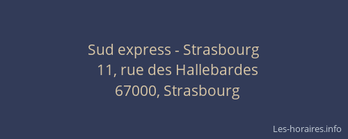 Sud express - Strasbourg