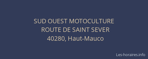 SUD OUEST MOTOCULTURE
