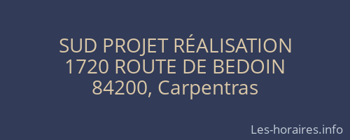 SUD PROJET RÉALISATION