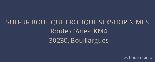 SULFUR BOUTIQUE EROTIQUE SEXSHOP NIMES