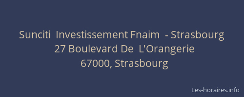 Sunciti  Investissement Fnaim  - Strasbourg