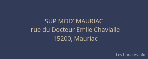 SUP MOD' MAURIAC