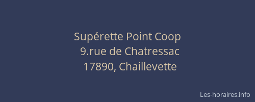 Sup&eacute;rette Point Coop