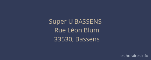 Super U BASSENS