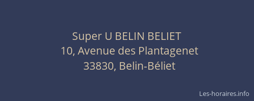 Super U BELIN BELIET