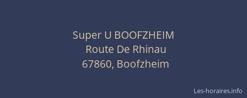 Super U BOOFZHEIM