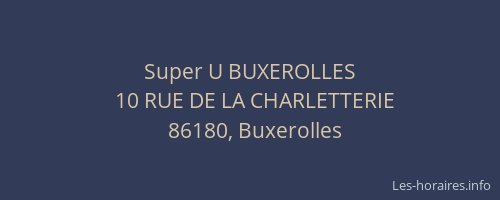 Super U BUXEROLLES