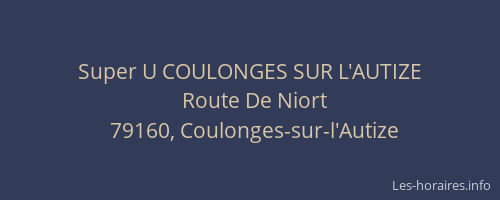 Super U COULONGES SUR L'AUTIZE