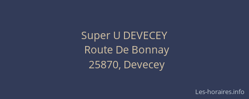 Super U DEVECEY