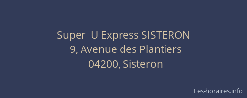 Super  U Express SISTERON
