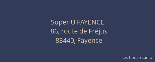 Super U FAYENCE