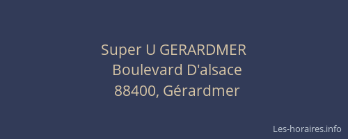 Super U GERARDMER