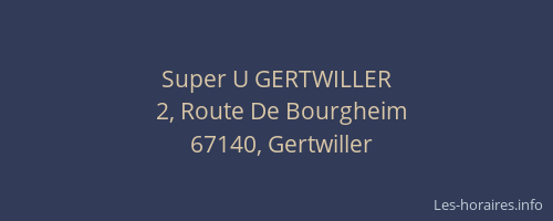Super U GERTWILLER
