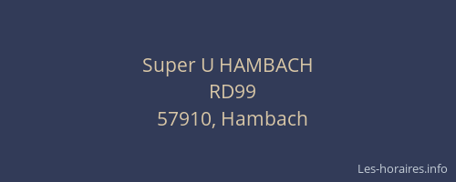 Super U HAMBACH