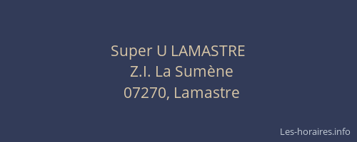 Super U LAMASTRE