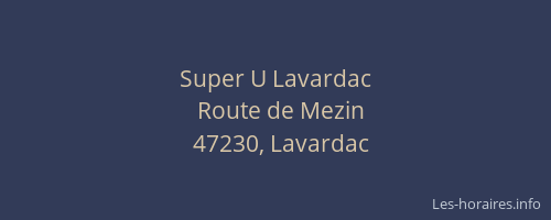 Super U Lavardac
