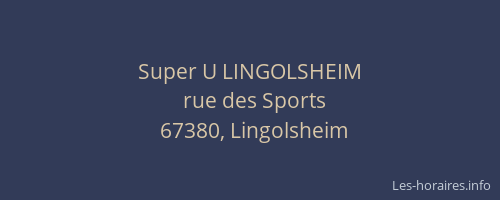 Super U LINGOLSHEIM