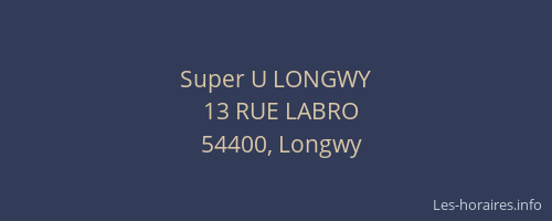 Super U LONGWY
