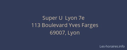 Super U  Lyon 7e