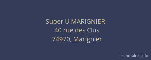 Super U MARIGNIER