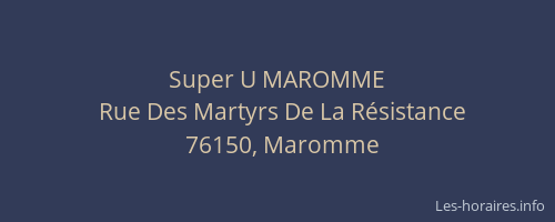 Super U MAROMME