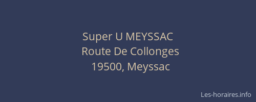 Super U MEYSSAC