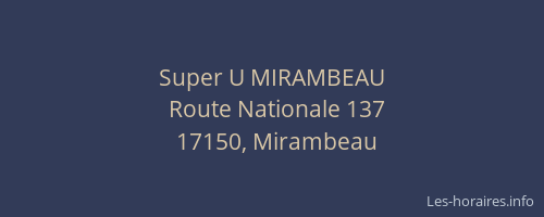 Super U MIRAMBEAU