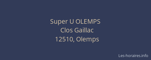 Super U OLEMPS