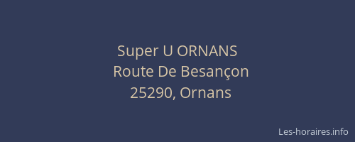 Super U ORNANS