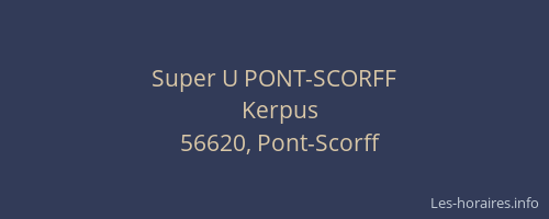 Super U PONT-SCORFF
