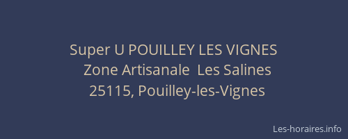 Super U POUILLEY LES VIGNES