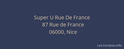 Super U Rue De France