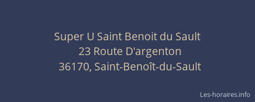 Super U Saint Benoit du Sault