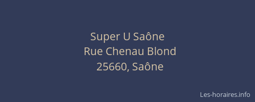 Super U Sa&ocirc;ne
