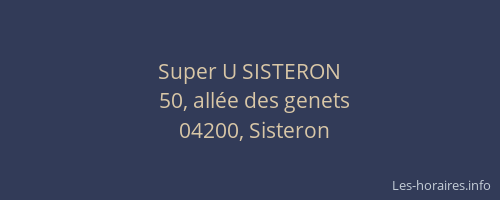 Super U SISTERON