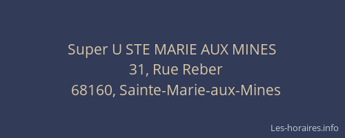 Super U STE MARIE AUX MINES